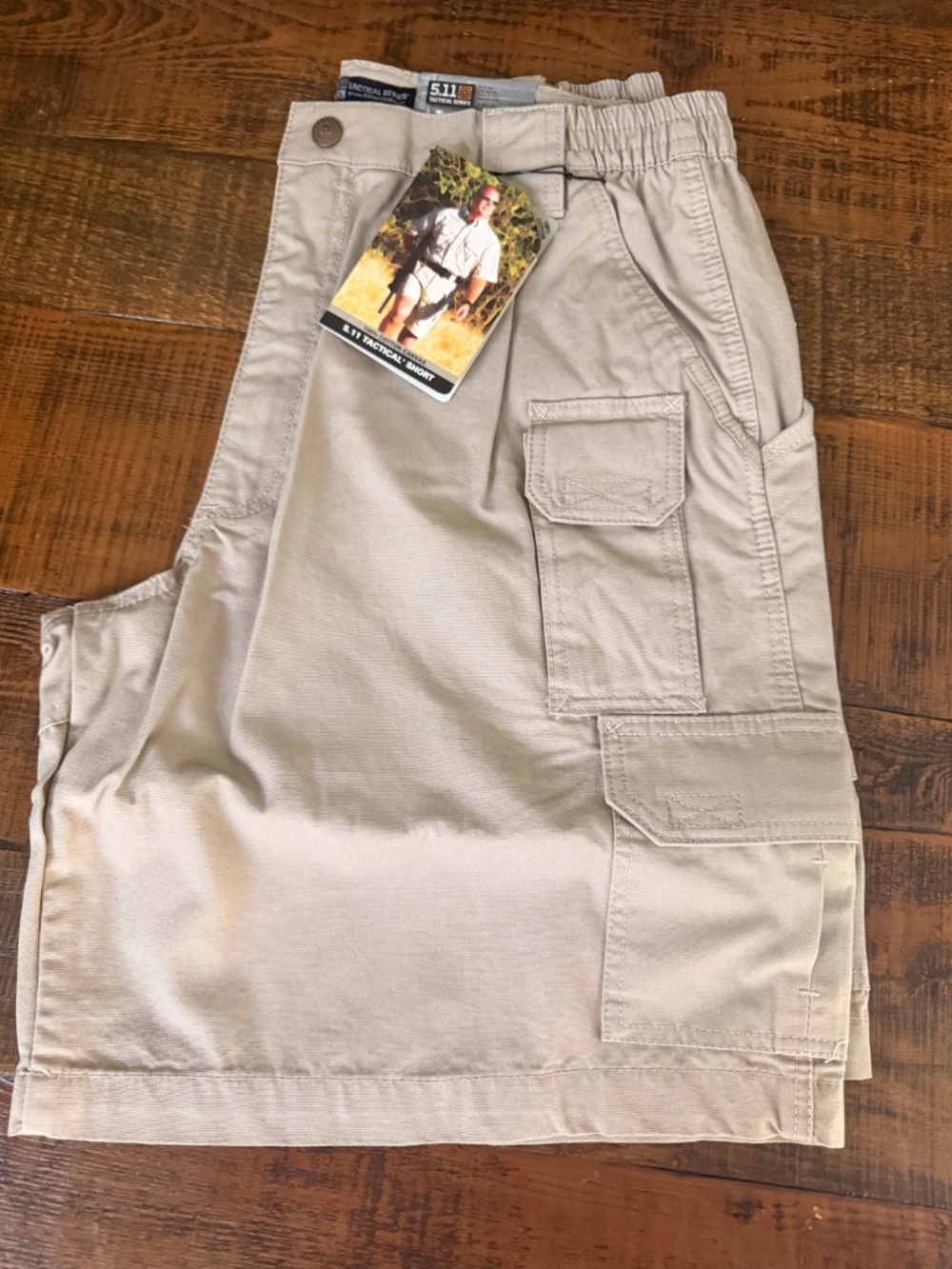 5.11 Tactical Men's Tan Cargo Shorts Elastic Waist
